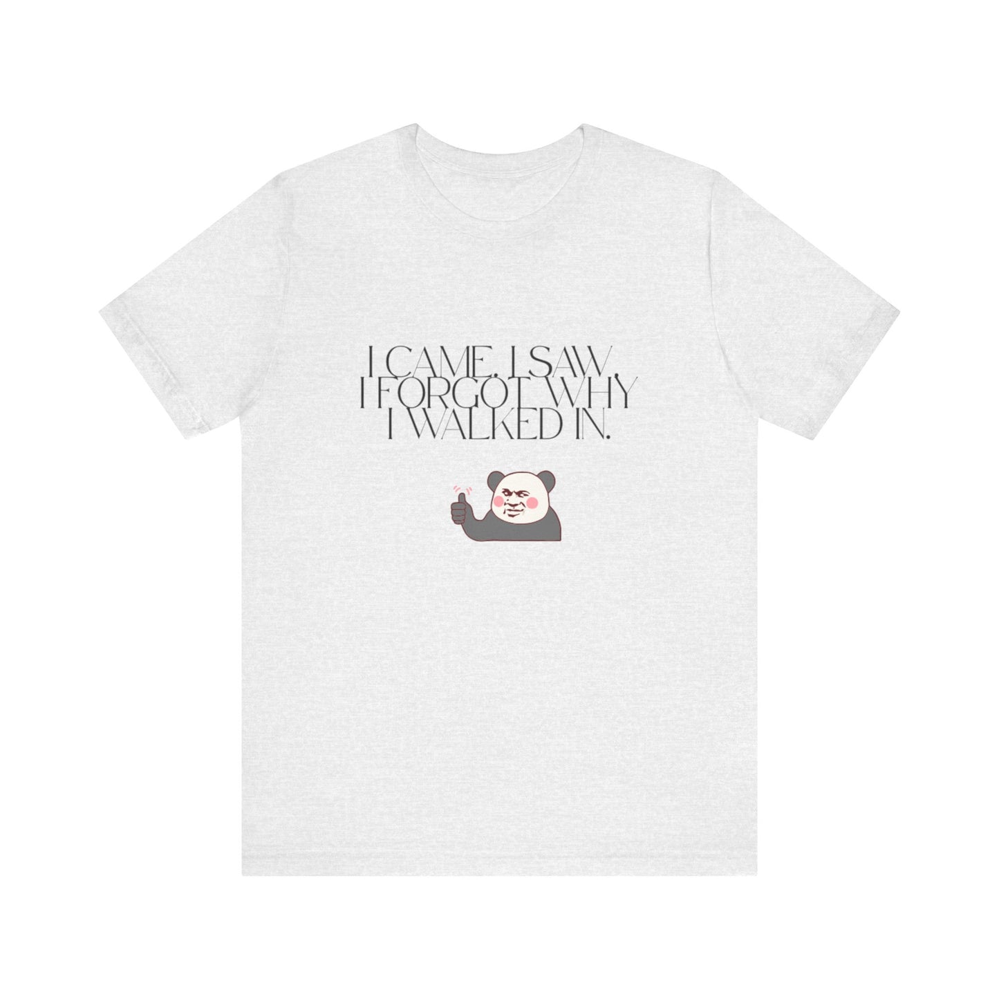 Funny Panda Quote Tee - I Came I Saw I Forgot, Unisex T-Shirt, Gift for Him/Her, Humor Shirt, Cute Animal Tee
