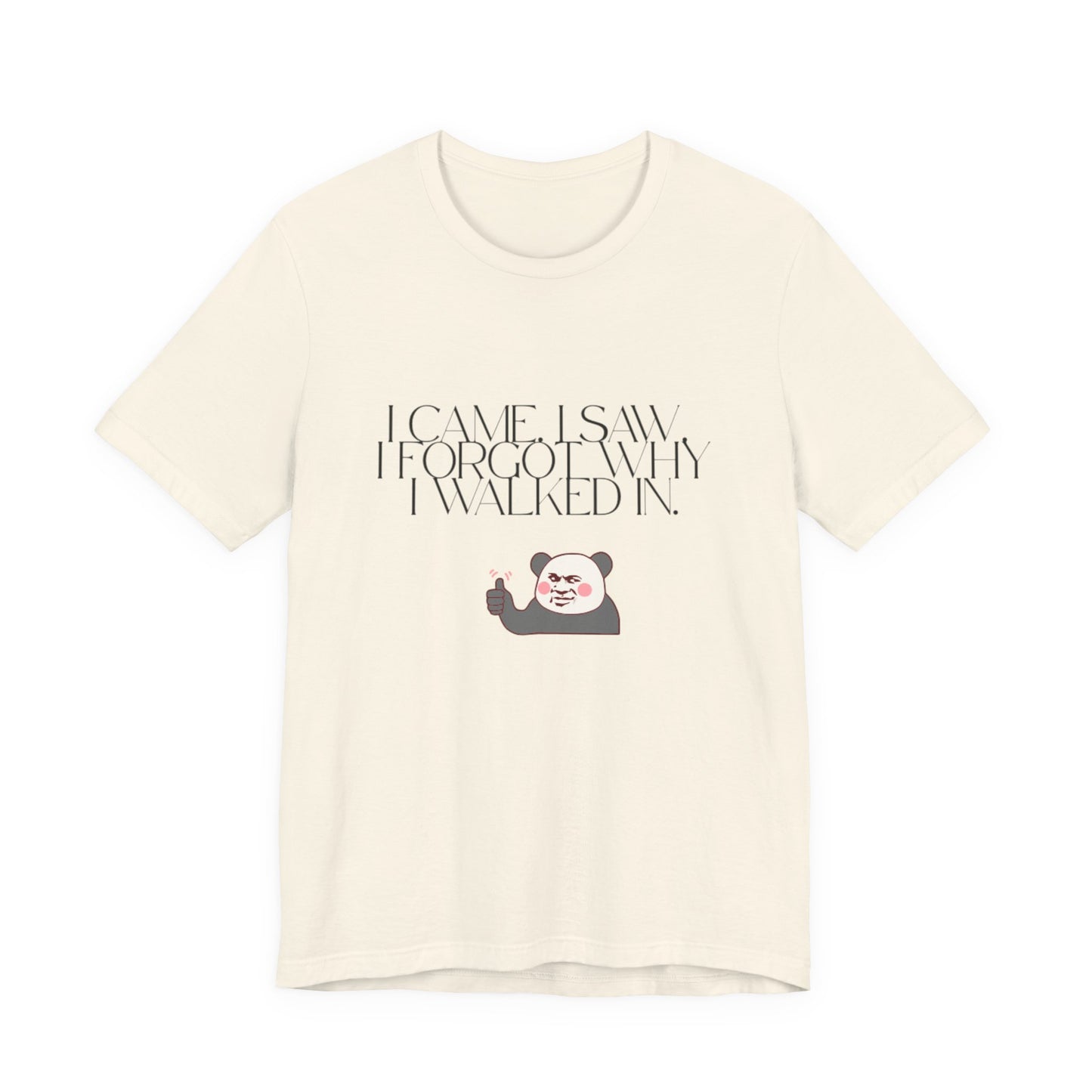 Funny Panda Quote Tee - I Came I Saw I Forgot, Unisex T-Shirt, Gift for Him/Her, Humor Shirt, Cute Animal Tee
