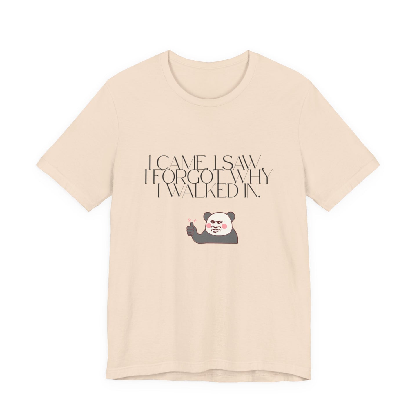 Funny Panda Quote Tee - I Came I Saw I Forgot, Unisex T-Shirt, Gift for Him/Her, Humor Shirt, Cute Animal Tee