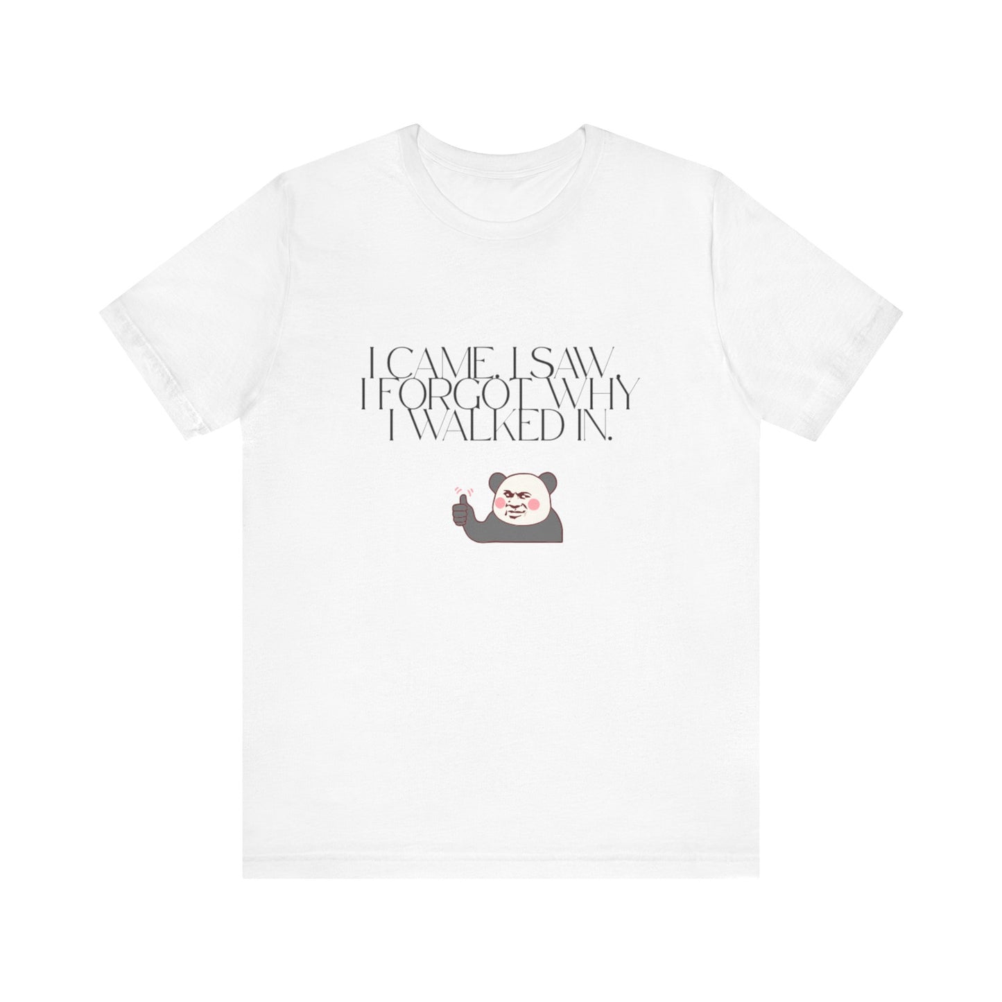 Funny Panda Quote Tee - I Came I Saw I Forgot, Unisex T-Shirt, Gift for Him/Her, Humor Shirt, Cute Animal Tee
