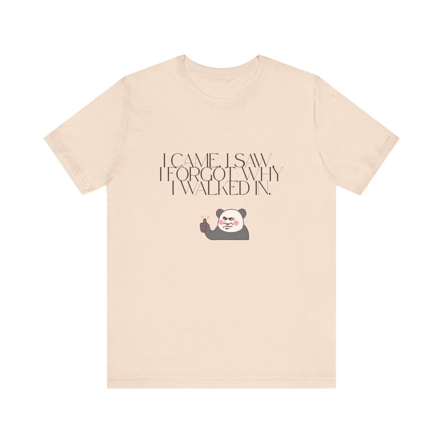 Funny Panda Quote Tee - I Came I Saw I Forgot, Unisex T-Shirt, Gift for Him/Her, Humor Shirt, Cute Animal Tee