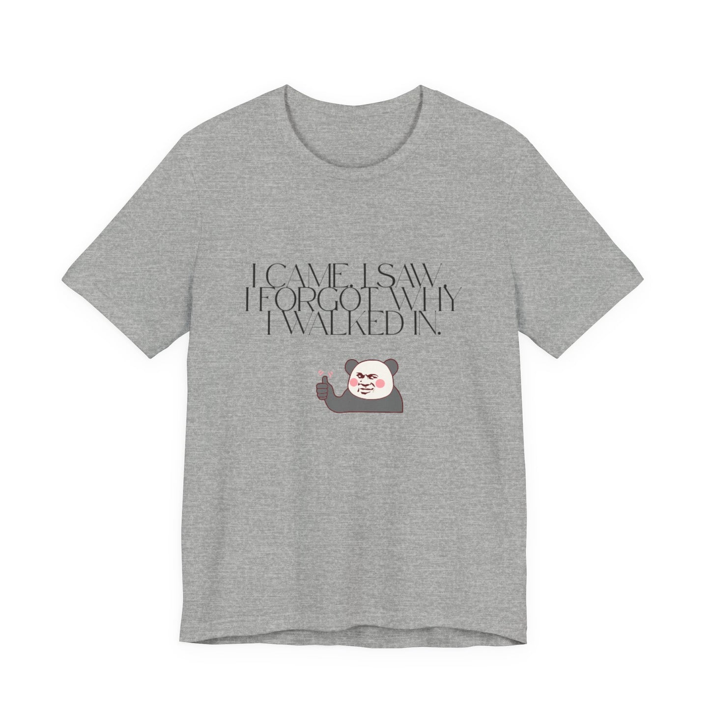 Funny Panda Quote Tee - I Came I Saw I Forgot, Unisex T-Shirt, Gift for Him/Her, Humor Shirt, Cute Animal Tee