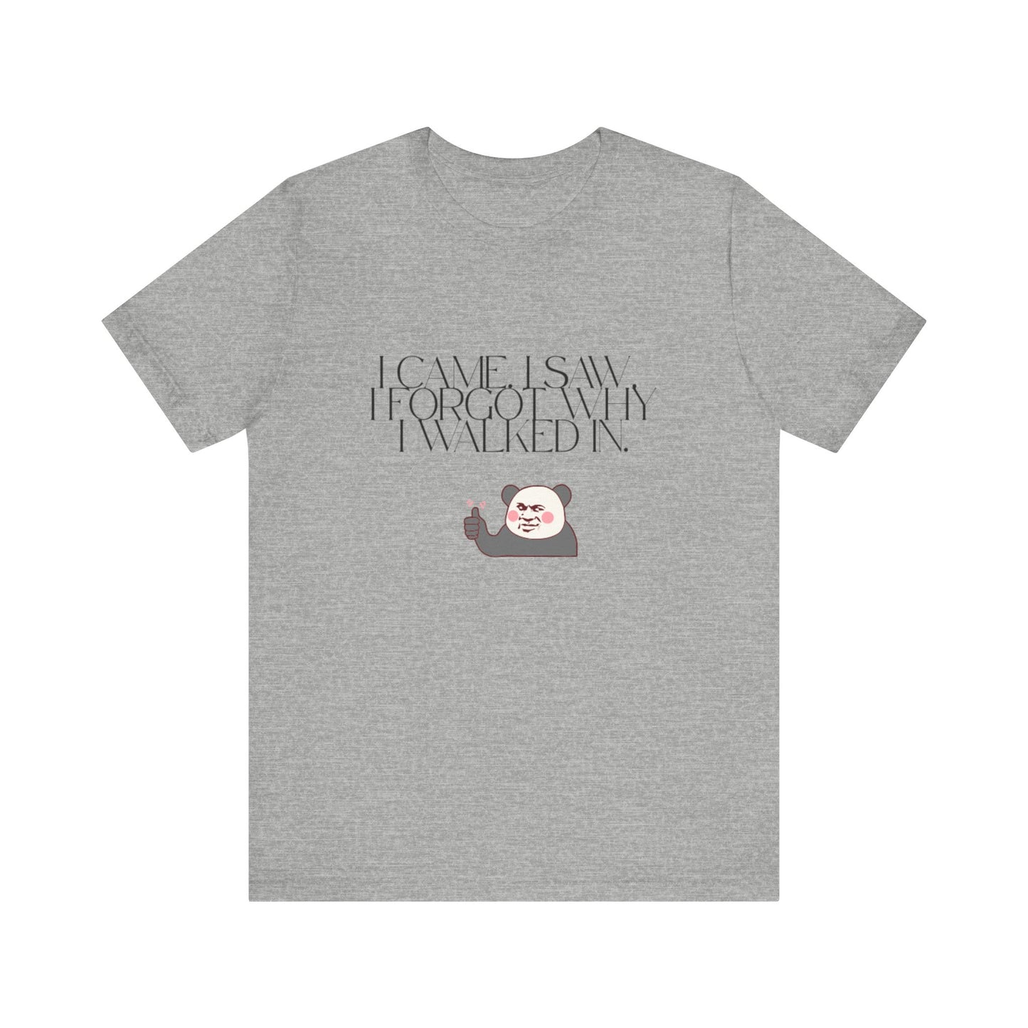 Funny Panda Quote Tee - I Came I Saw I Forgot, Unisex T-Shirt, Gift for Him/Her, Humor Shirt, Cute Animal Tee