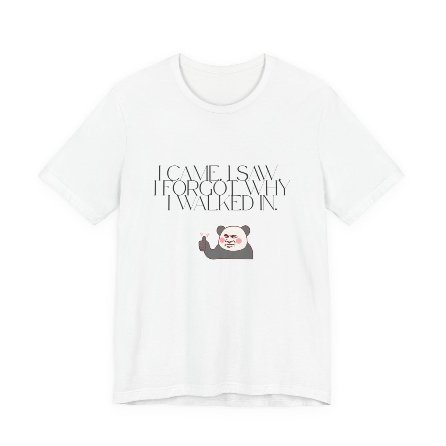 Funny Panda Quote Tee - I Came I Saw I Forgot, Unisex T-Shirt, Gift for Him/Her, Humor Shirt, Cute Animal Tee