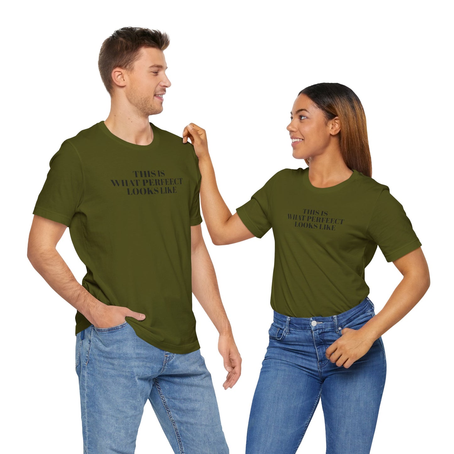 Unisex Jersey Tee, 'This is What Perfect Looks Like' Quote Shirt, Casual Outfit, Gift for Friends, Everyday Wear, Motivational Tee