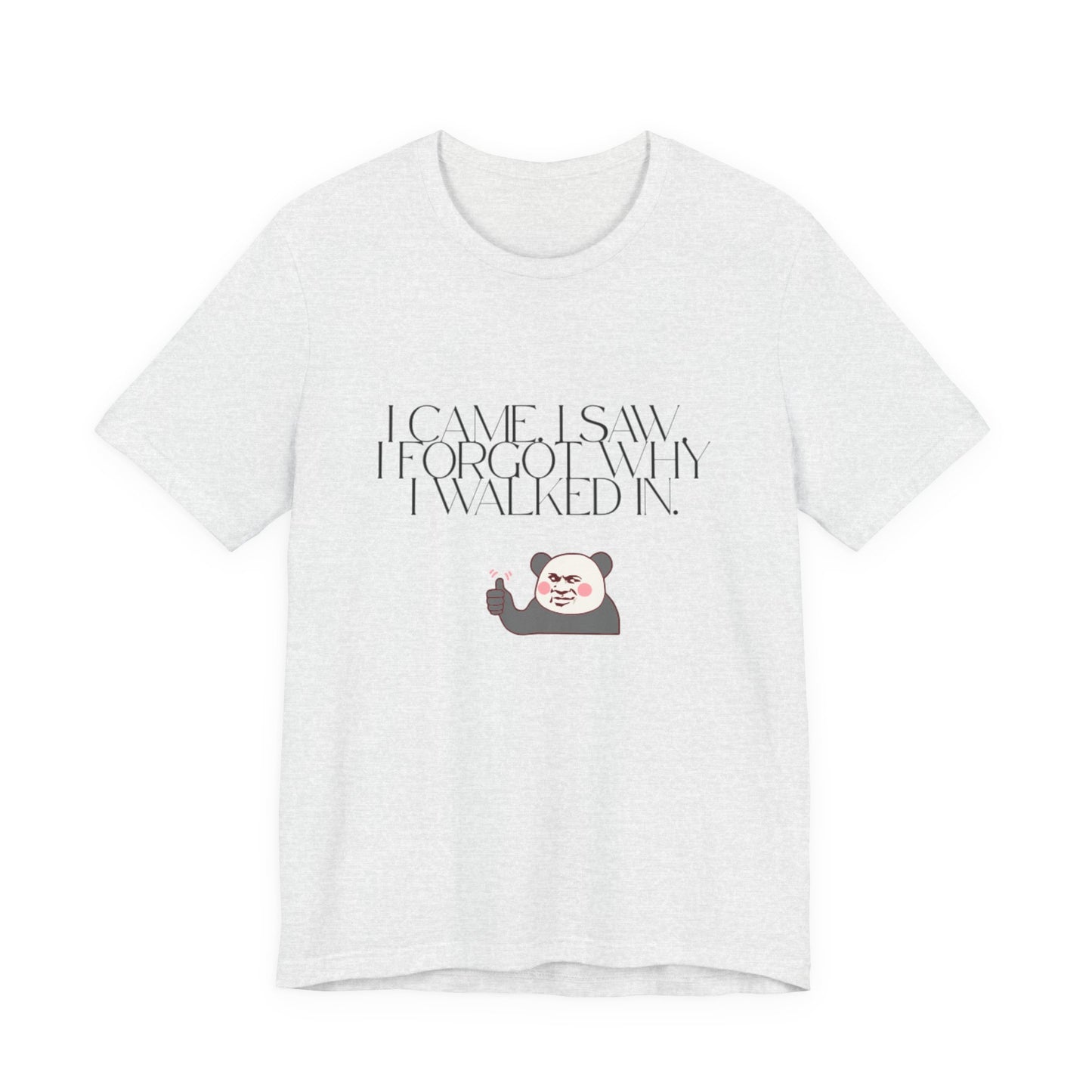 Funny Panda Quote Tee - I Came I Saw I Forgot, Unisex T-Shirt, Gift for Him/Her, Humor Shirt, Cute Animal Tee