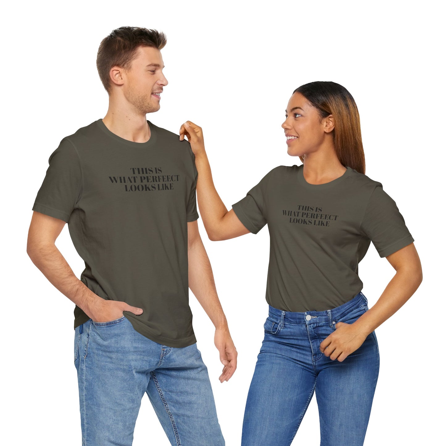 Unisex Jersey Tee, 'This is What Perfect Looks Like' Quote Shirt, Casual Outfit, Gift for Friends, Everyday Wear, Motivational Tee