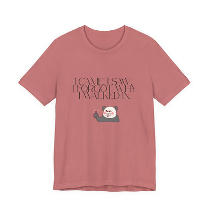 Funny Panda Quote Tee - I Came I Saw I Forgot, Unisex T-Shirt, Gift for Him/Her, Humor Shirt, Cute Animal Tee