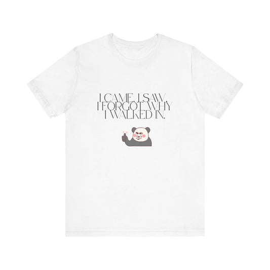Funny Panda Quote Tee - I Came I Saw I Forgot, Unisex T-Shirt, Gift for Him/Her, Humor Shirt, Cute Animal Tee