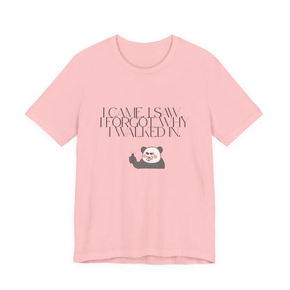 Funny Panda Quote Tee - I Came I Saw I Forgot, Unisex T-Shirt, Gift for Him/Her, Humor Shirt, Cute Animal Tee