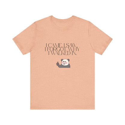 Funny Panda Quote Tee - I Came I Saw I Forgot, Unisex T-Shirt, Gift for Him/Her, Humor Shirt, Cute Animal Tee