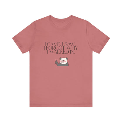 Funny Panda Quote Tee - I Came I Saw I Forgot, Unisex T-Shirt, Gift for Him/Her, Humor Shirt, Cute Animal Tee